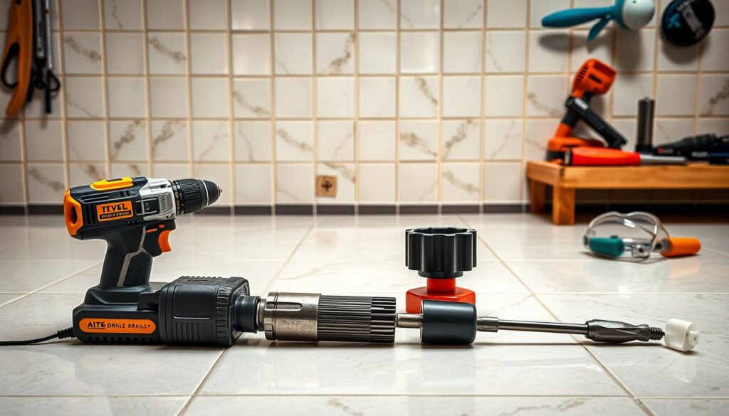 przygotowanie do wiercenia w płytkach