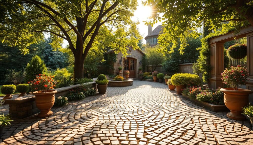 taras z kostki brukowej zamiast płytek